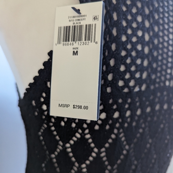 NWT Polo by Ralph Lauren Pointelle-Knit Black Crochet Sleeveless Tank Top Size M - Picture 4 of 7